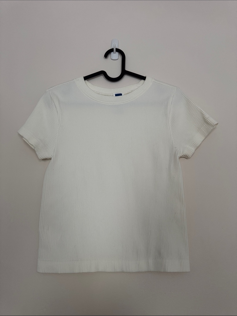 Old Navy Ribbed Short Sleeve Crewneck Tee in White